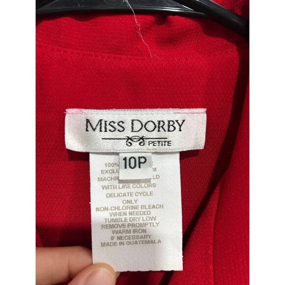 Vintage Miss Dorby Petite Red Short Sleeve Button Down Collared Dress SZ 10 P - Picture 5 of 9